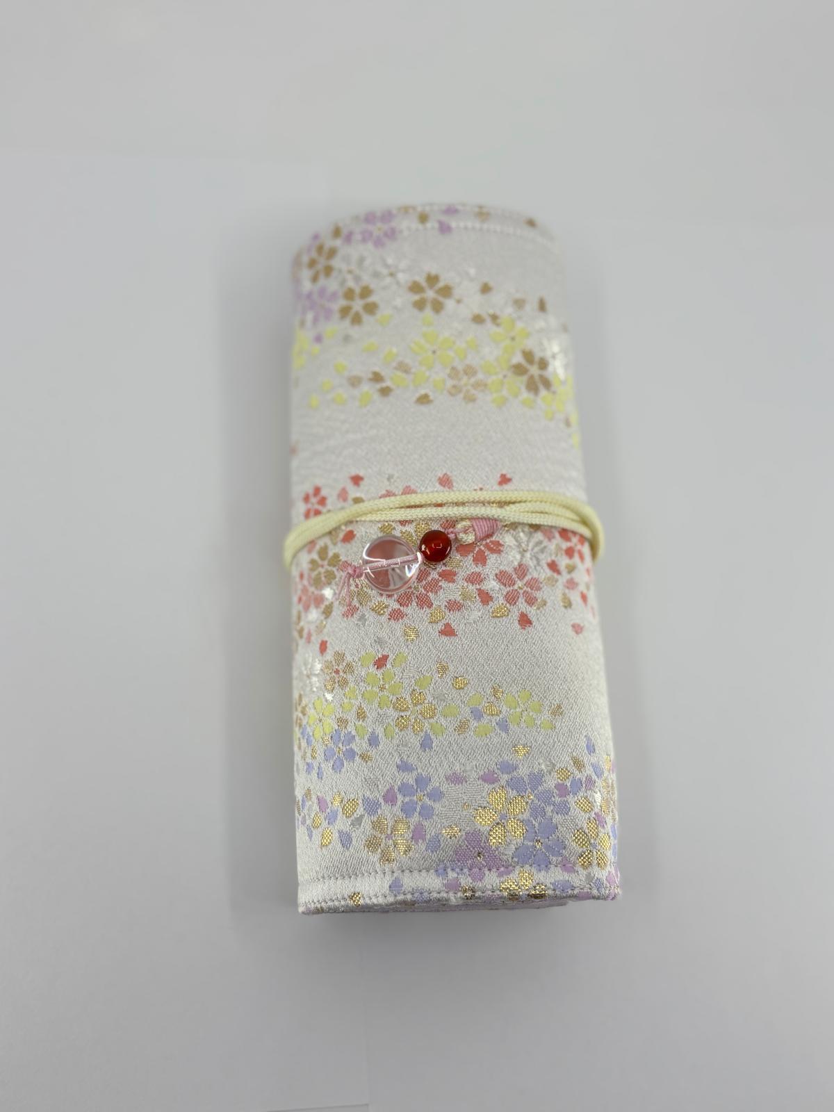 Hand-Made Silk Pen Pouch - In Iridescent Bloom 漸變櫻花