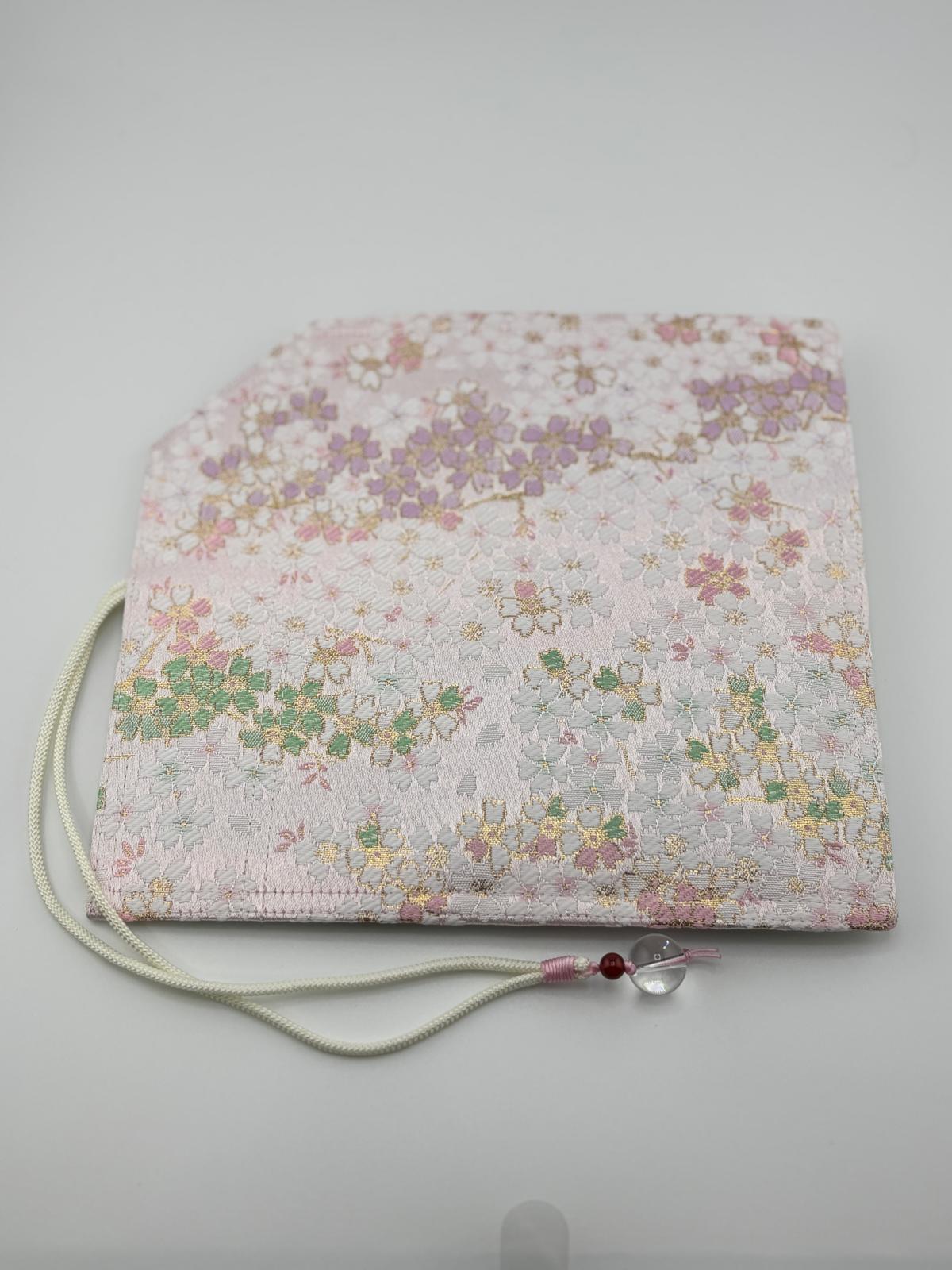 Hand-Made Silk Pen Pouch - In Snowlit Bloom 彩櫻若雪