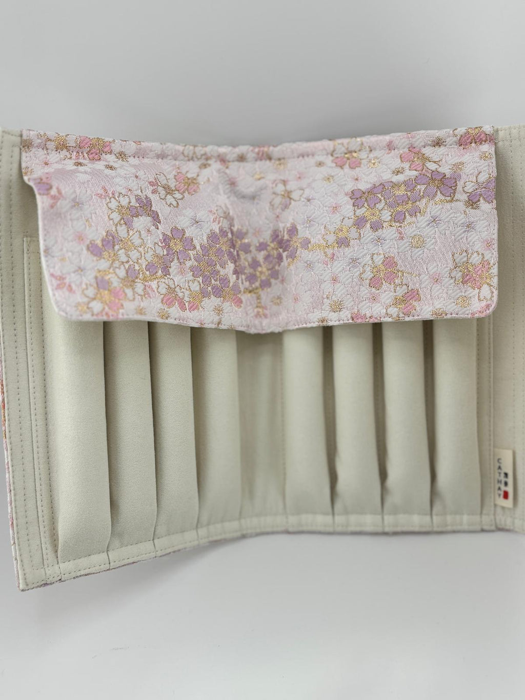 Hand-Made Silk Pen Pouch - In Snowlit Bloom 彩櫻若雪